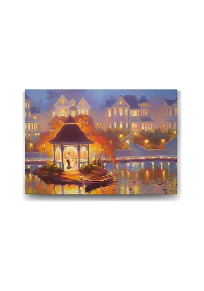 Altında Işıklı Gece Tablosu - 45x30cm Çok Renkli Altında Işıklı Gece Tablosu - 45x30cm Çok Renkli
