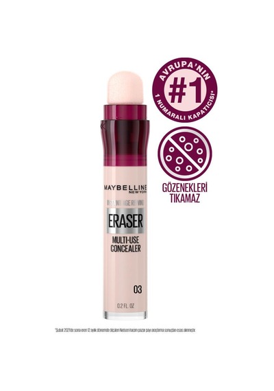 Maybelline New York Instant Eraser Kapatıcı 03 Fair + Mini Lash Sensational Maskara