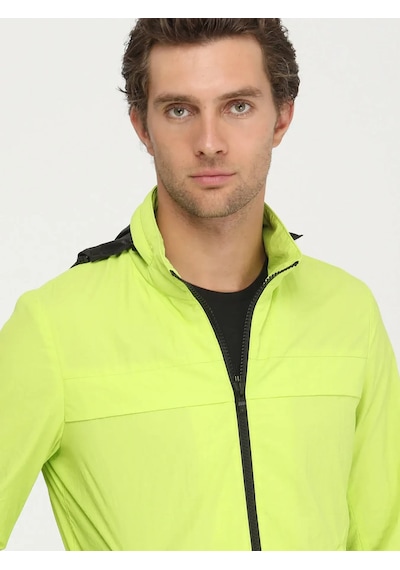 Kip Sarı Regular Fit Kapüşonlu Casual Dokuma Mont Sarı