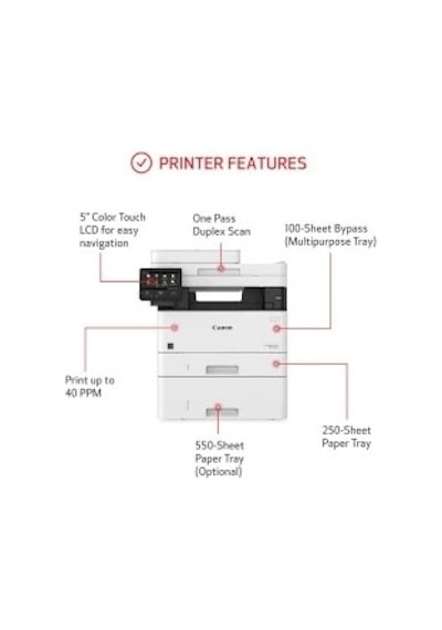 Canon İ-sensys Mf-453dw A4 Mono Çok Fonksiyonlu Lazer Yazıcı 38 Ppm, 1200 1200 Dpi, 50 Sayfa Adf & Wi-fi