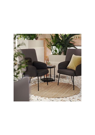 Ikea Lohals Jüt Halı, Natürel, 130 Cm, Yuvarlak