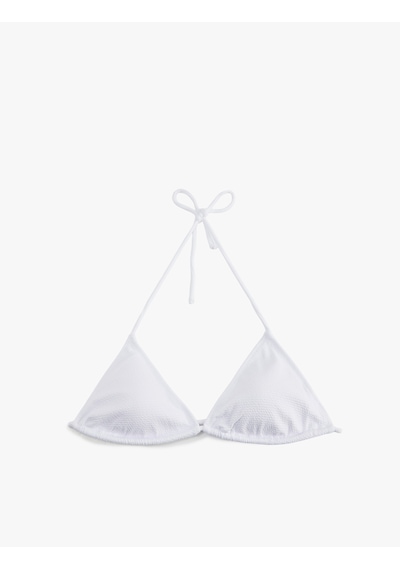 Koton Dokulu Üçgen Bikini Üstü Beyaz 6sak10010mm