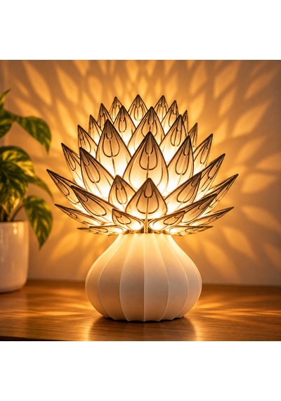 Lotus Çiçeği Masa Lambası Dekoratif Abajur Standart Duy Elektrikli Gece Lambası Çok Renkli