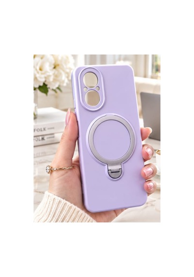 Realme C67 İle Uyumlu 360 Derece Dönebilen Kalın Metal Magsafe Halka Stantlı İçi Kadife Korumalı Ultra Lüx Premium Silikon Kılıf LİLA Realme C67 İle Uyumlu 360 Derece Dönebilen Kalın Metal Magsafe Halka Stantlı İçi Kadife Korumalı Ultra Lüx Premium Silikon Kılıf LİLA