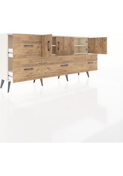 Arges Konsol 4 Raflı 4 Çekmeceli 3 Kapaklı 176x30x83 Aytaşı-çam/çam Çam/çam Arges Konsol 4 Raflı 4 Çekmeceli 3 Kapaklı 176x30x83 Aytaşı-çam/çam Çam/çam