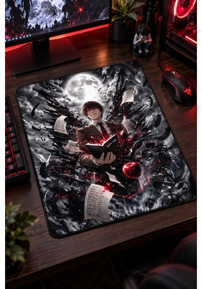 50x40 Cm Death Note Desenli Gaming Oyuncu Mouse Pad Kaymaz Taban Büyük Fare Altlığı