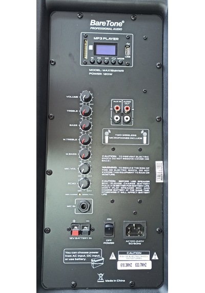 Baretone Max-15mhwr Taşınabilir Hoparlör,2 Xkablosuz Mikrofon,mp3