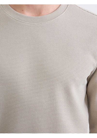 Lcwaıkıkı Classic Gri Bisiklet Yaka Erkek Sweatshirt