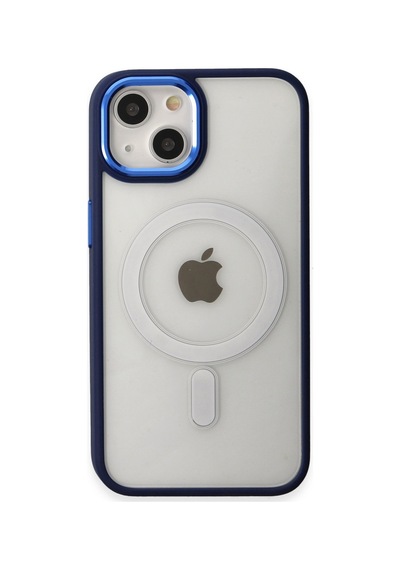 Apple iPhone Uyumlu.  15 Pro Kılıf Room Magneticsafe Silikon  Lacivert