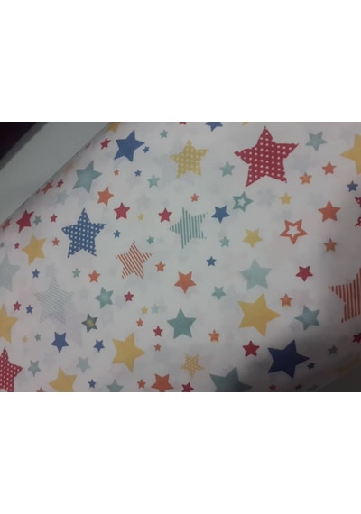Akfil Poplin Nevresimlik Kumaş Çok Amaçlı En 240 Yıldız Desenli (461579392)