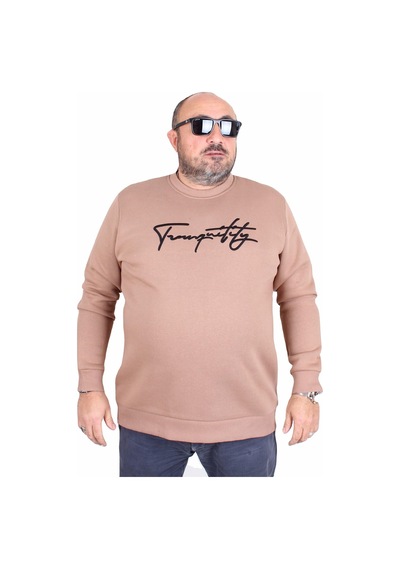 Moc Grande Mocgrande Erkek Büyük Beden Sıfır Yaka Sweat Twenty 24200 S.kahve