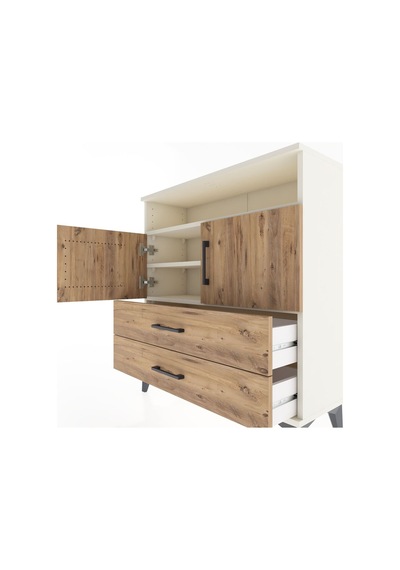 Arges Şifonyer 3 Raflı 2 Çekmeceli 2 Kapaklı 88x30x96 Aytaşı-çam Aytaşı