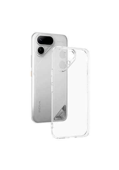 Tecno Pova Curve 2 Kılıf Darbe Emici Korumalı Pürüzsüz Esnek Şeffaf Silikon