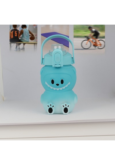 Labubu Matara Mavi 1000 Ml Sevimli Kapaklı Su Şişesi, Okul & Spor İçin Dayanıklı Su Kabı