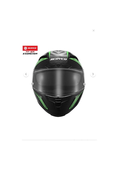 Scoyco FF-871 Exorcısm Güneş Vizörlü Şeffaf Cam Kapalı Motosiklet Kaskı Beyaz - Siyah - Yeşil