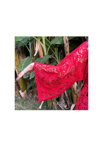 Lila Mare Dantelli Kimono Renkli Renkli