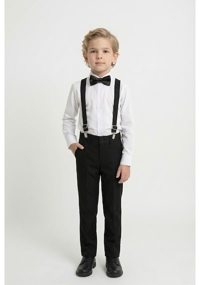 Mnk Baby & Kids Beyaz Gömlekli Erkek Çocuk Takım M00787 Siyah