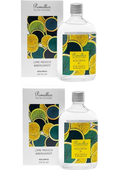 Pomellos 80 Derece Lime Mexico & Bergamot Kolonya Cam Şişe 250 ML x 2