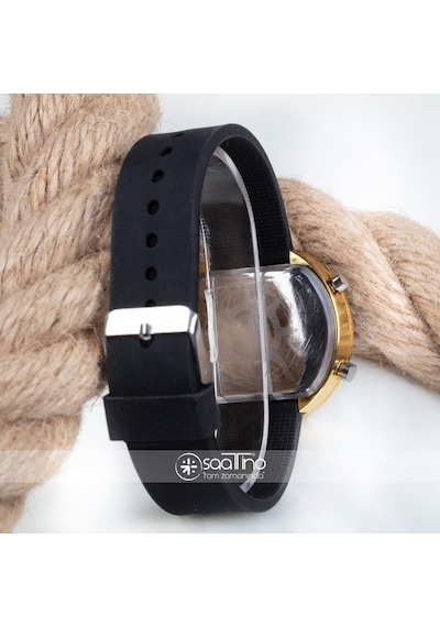 Dijital Led Watch Sarı Yuvarlak Kasa Siyah Silikon Kordon Unisex Kol Saat St-303561