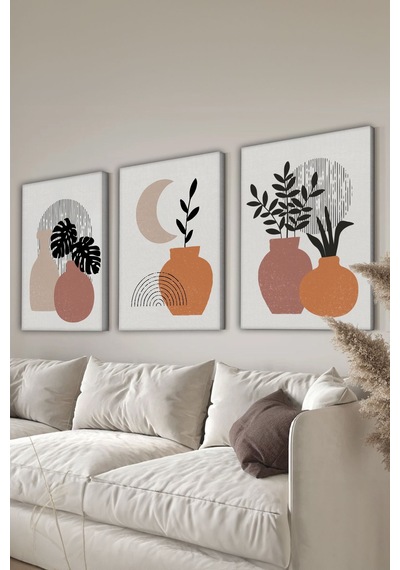 Artavessa Dekoratif 3 Parça Kanvas Tablo - 3CNVS16