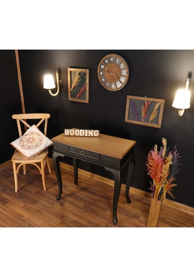 Wooding 80 Cm Çekmeceli Masif Siyah Naturel Dresuar (548586970) Siyah