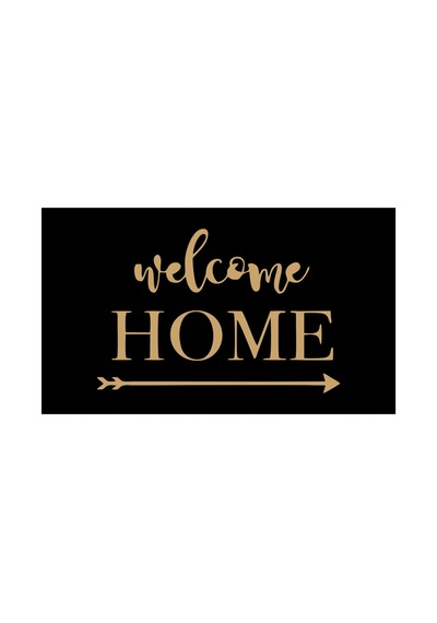 Dijital Baskı Paspas Dış Kapı Önü Balkon Koridor Paspası Kaymaz Taban Siyah Welcome2 - 930999319 Siyah Welcome2