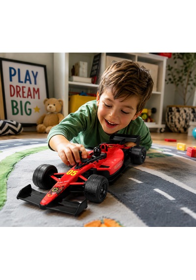 40 Cm Formula Racer Oyuncak Araba Kırmızı Yarış Arabası Kırmızı - Siyah