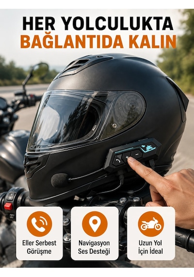 Bt22 Kask Bluetooth Kulaklık 5.0 - Suya Dayanıklı, Gürültü Önleyici, Uzun Pil Ömürlü Yeni Nesil