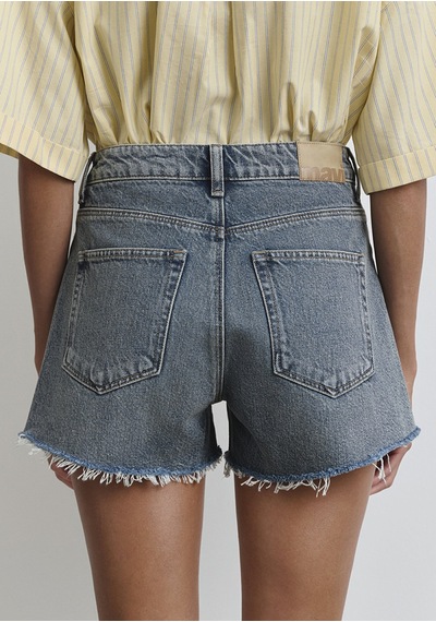 Mavi - Rosie 90lar Puslu Indigo Mavisi Jean Şort 1447489740 Mavi