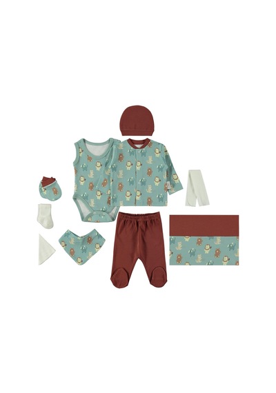 Bebbek Cute Anımals Zıbın Setleri - Bordo