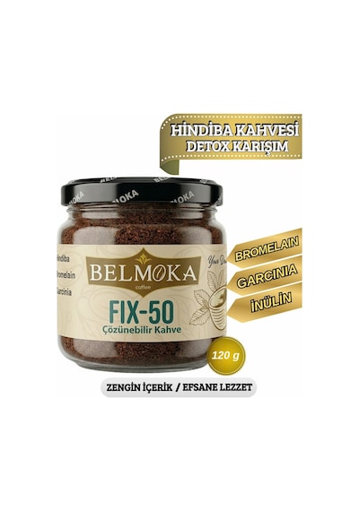 Belmoka Fıx-50 Bromelain ve Garcinia Katkılı Hindiba Kahvesi 120 G