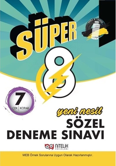 Süper - Yeni Nesil Sözel 7 Deneme Sınavı: 7 Çek Kopar Kapak Değişebilir