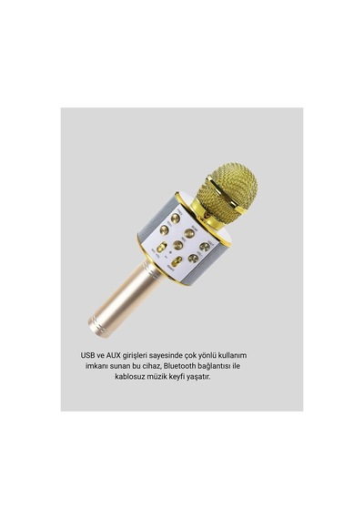 Kablosuz Karaoke Mikrofon Usb Aux Destekli Parti Ve Eğlence İçin - Hs08371594-8955 Renkli