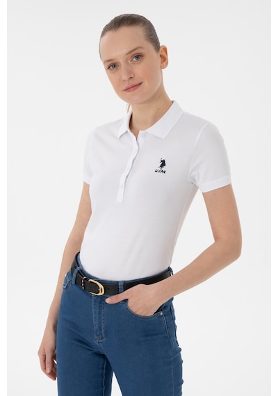 U.S. Polo Assn. Kadın Beyaz Basic Polo Yaka Tişört 50300896-VR013