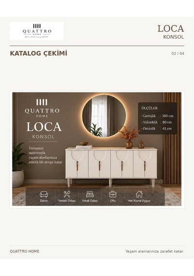 Loca Konsol Dolaplı Beyaz