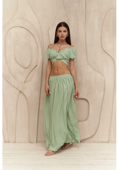 Mai Collection Mai Studios Co. Indriya Yeşil Crop Etek Takım Yeşil