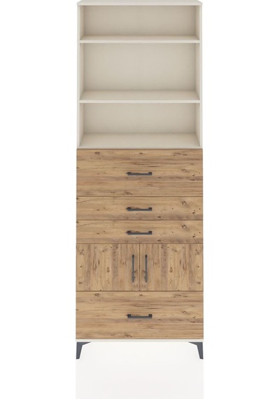 Arges Dolap 4 Raflı 4 Çekmeceli 2 Kapaklı 88x30x243 Aytaşı-çam Aytaşı