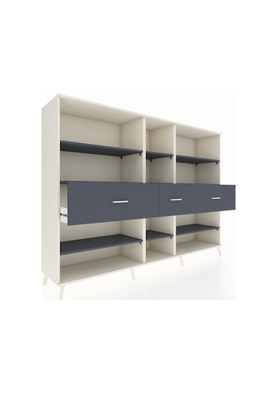 Hyperion Dolap 9 Raflı 3 Çekmeceli 220x44x163 Aytaşı-antrasit Aytaşı-antrasit