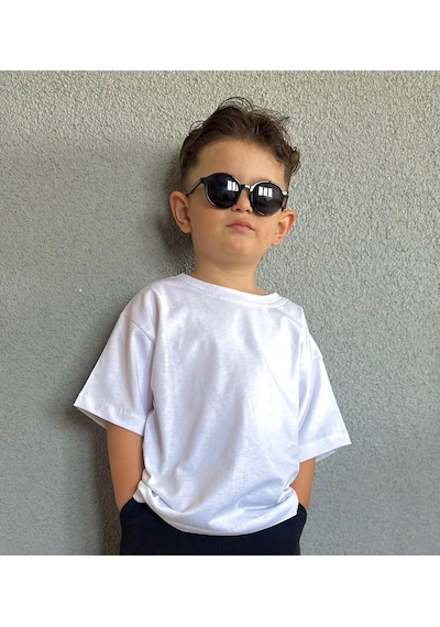 Yeni-unisex 12-36 Ay Polarize Ve Uv Korumalı Siyah Çocuk Güneş Gözlüğü Siyah