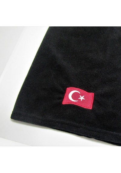 Salarticaret Polar Boyunluk Bere Türk Bayrak Baskılı Siyah