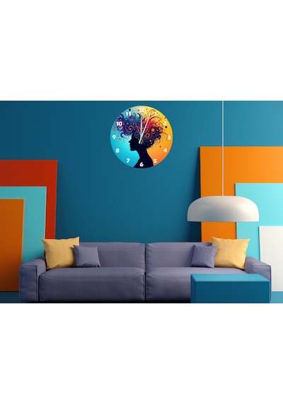 Ti-play Hayat Ve Renkler 30x30cm Akrilik Dekoratif Modern Duvar Saati ÇOk Renkli