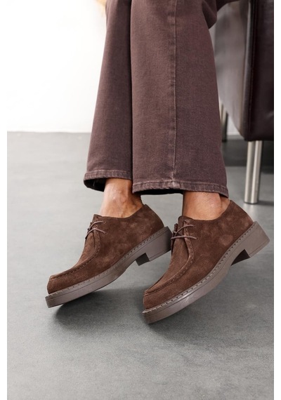 5in1Canpolat Kahverengi Bağcıklı Loafer 20467