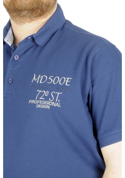 Mode Xl Büyük Beden T-Shirt Polo Md500E 22342 Indigo 001