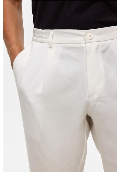Süvari Beyaz Slim Armürlü Jogger Pantolon Beyaz
