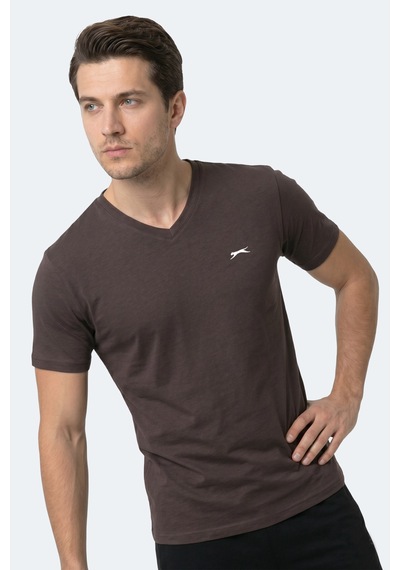 Slazenger Rıvaldo T Erkek Koyu Kahve Tişört Kahverengi