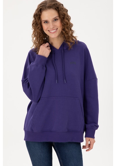 U.S. Polo Assn. Kadın Mor Kapüşonlu Basic Sweatshirt 50297324-VR038