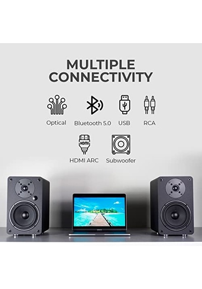 Arc Aktif Hoparlör Kahverengi Hdmı Arc Rca Bluetooth Optik Usb Sub Out