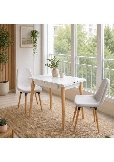 Vilinze Tosya Sandalye Avanos Ahşap Mdf Mutfak Masası Takımı - 90x120 Cm