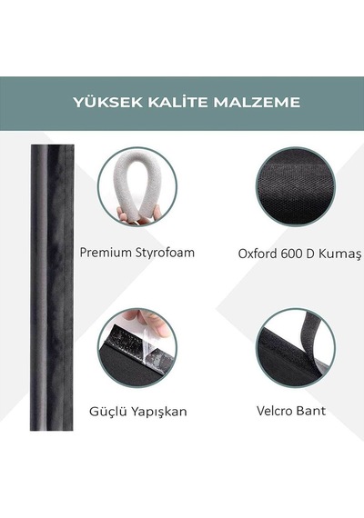 Kapı Altı Rüzgar Önleyici Isı Yalıtım Süngeri Eşik Altlığı Stoper Rüzgarlık Toz Soğuk 2adet Gri