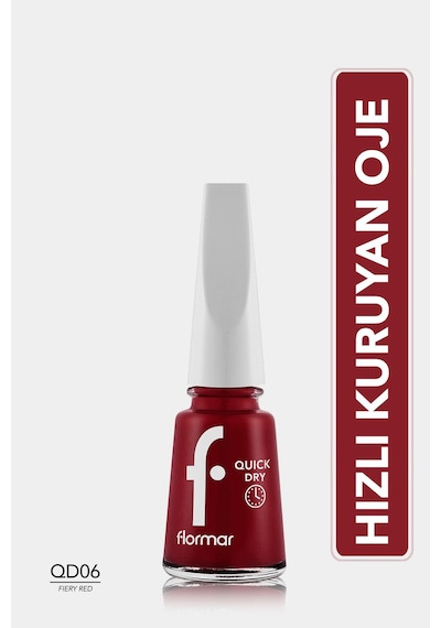 Flormar Quick Dry Hızlı Kuruyan İnce Yapılı & Parlak Bitişli Oje Qd06 Fiery Red New
